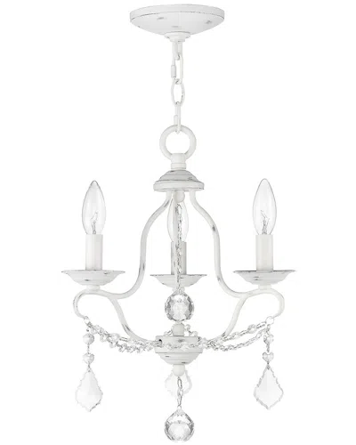 Livex Lighting Chesterfield 3-light Antique White Mini Chandelier