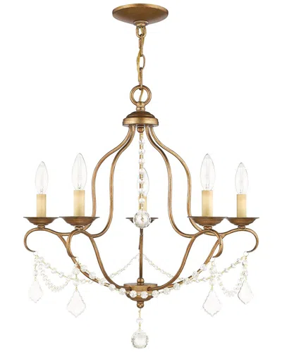 Livex Lighting Chesterfield 5-light Antique Gold Leaf Chandelier