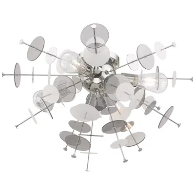 Livex Lighting Circulo 24" Wide Modern Semi-flushmount Chrome Ceiling Light