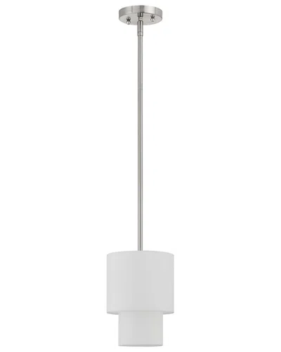 Livex Lighting Claremont 1 Lt Bn Mini Pendant In Silver