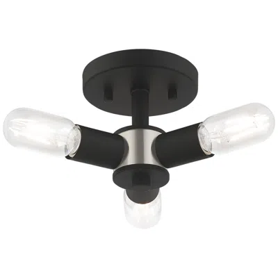 Livex Lighting Copenhagen 13 3/4" Wide 3 Light Black Modern Ceiling Light