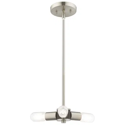 Livex Lighting Copenhagen 3 Light Brushed Nickel Mini Chandelier In Silver