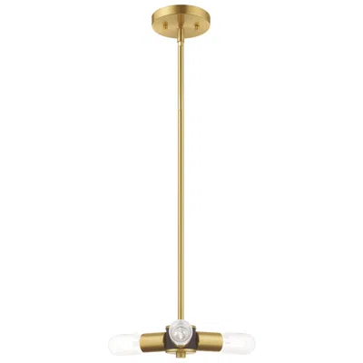 Livex Lighting Copenhagen 3 Light Satin Brass Mini Chandelier