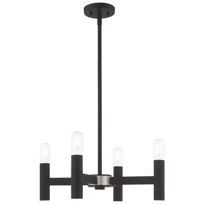 Livex Lighting Copenhagen 4 Light Black Mini Chandelier