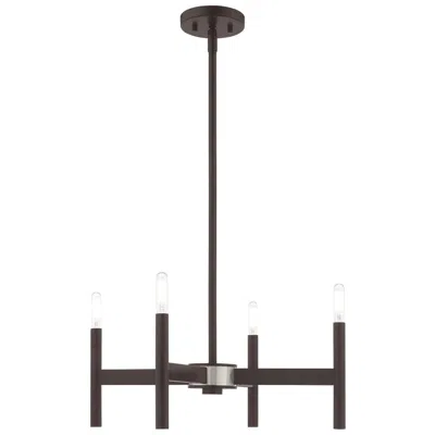Livex Lighting Copenhagen 4 Light Bronze Mini Chandelier