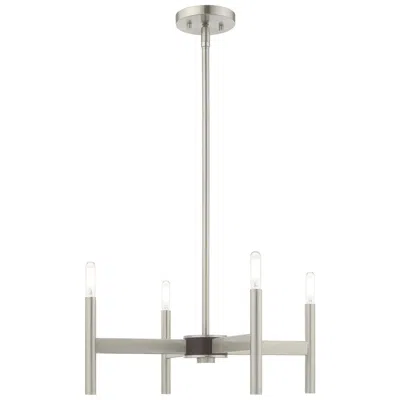 Livex Lighting Copenhagen 4 Light Brushed Nickel Mini Chandelier