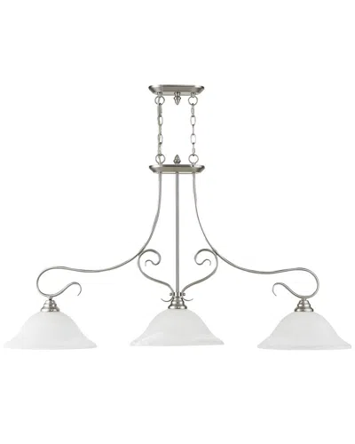 Livex Lighting Coronado 3-light Brushed Nickel Island In Black
