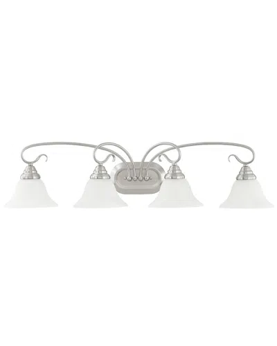 Livex Lighting Coronado 4-light Brushed Nickel Bath-light In White