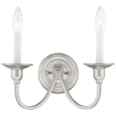 Livex Lighting Cranford 2-light Brushed Nickel Candle Wall Sconce
