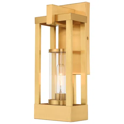 Livex Lighting Delancey 16" High Satin Brass Outdoor Wall Light