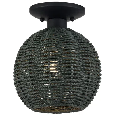 Livex Lighting Deluna 1 Light Black Small Semi-flush