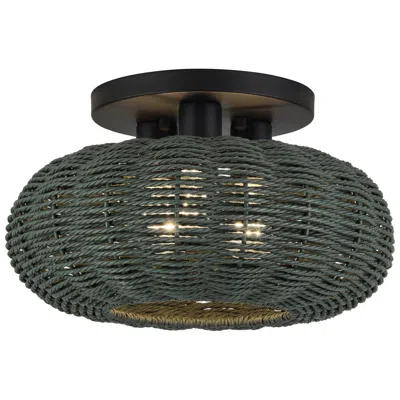 Livex Lighting Deluna 3 Light Black Large Semi-flush