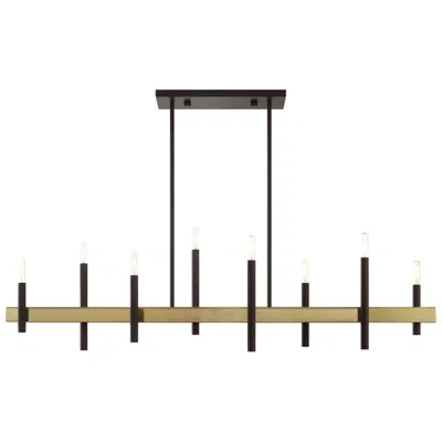 Livex Lighting Denmark 8 Light Bronze Linear Chandelier