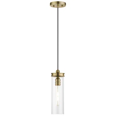 Livex Lighting Devoe 1 Light Antique Brass Mini Pendant