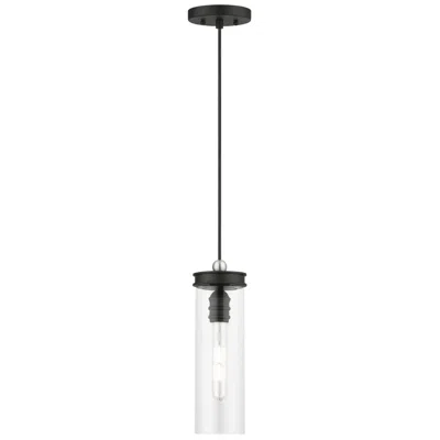 Livex Lighting Devoe 5 1/4" Wide Black Mini Pendant With Clear Glass