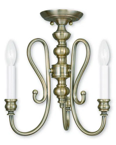 LIVEX LIGHTING DISCONTINUED LIVEX CALDWELL 3-LIGHT AB MINI CHANDELIER/CEILING MOUNT