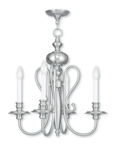 LIVEX LIGHTING DISCONTINUED LIVEX CALDWELL 4-LIGHT BRUSHED NICKEL CHANDELIER