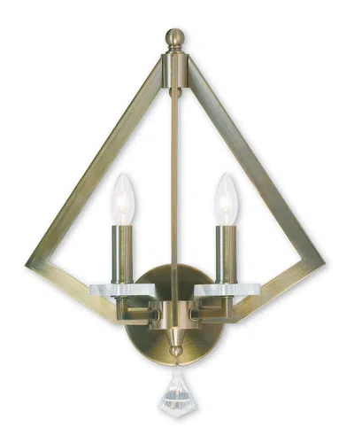 Livex Lighting Discontinued Livex Diamond 2-light Antique Brass Wall Sconce