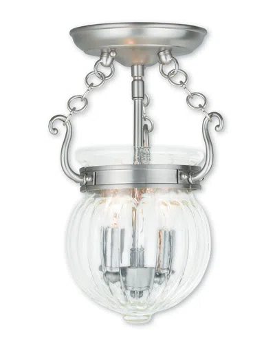 Livex Lighting Discontinued Livex Everett 2-light Brushed Nickel Ceiling Mount