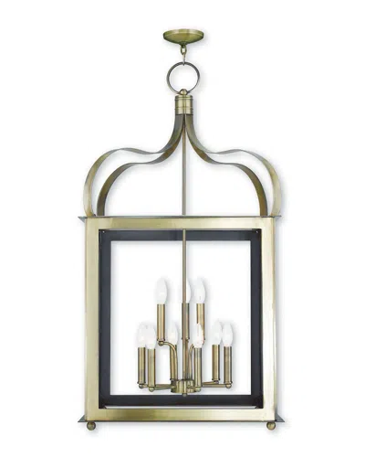 Livex Lighting Discontinued Livex Garfield 6-light + 3-light Antique Brass Lantern