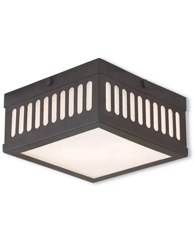 LIVEX LIGHTING DISCONTINUED LIVEX PRENTICE 2-LIGHT BRONZE CEILING MOUNT