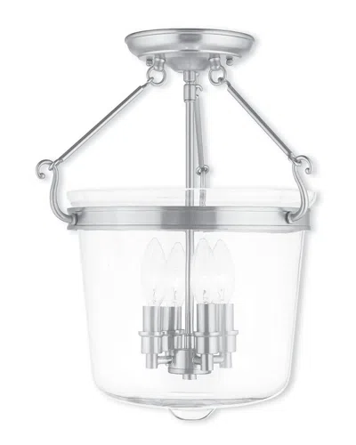 Livex Lighting Discontinued Livex Rockford 4-light Brushed Nickel Ceiling Mount
