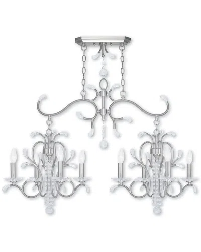 Livex Lighting Discontinued Livex Serafina 4-light + 4-light Bn Linear Chandelier