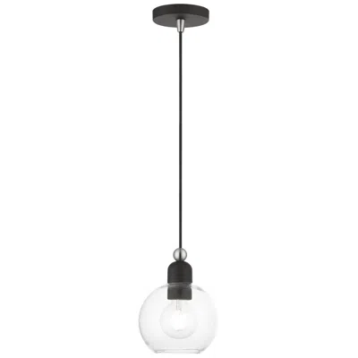 Livex Lighting Downtown 1 Light Black Sphere Mini Pendant