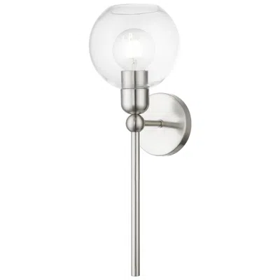 Livex Lighting Downtown 1 Light Brushed Nickel Sphere Single Sconce