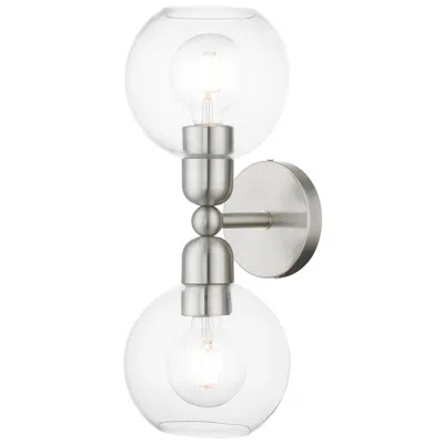 Livex Lighting Downtown 2 Light Brushed Nickel Sphere Vanity Sconce