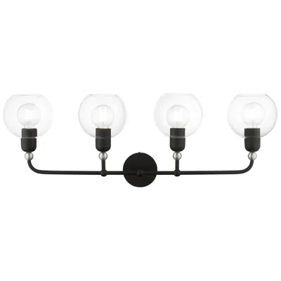 Livex Lighting Downtown 4 Light Black Large Sphere Vanity Sconce
