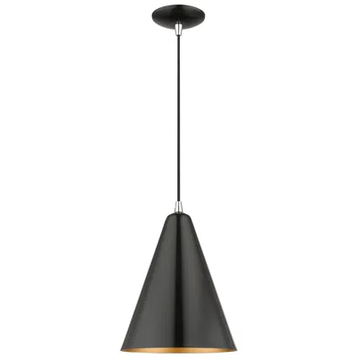 Livex Lighting Dulce 10" Wide Shiny Black Mini Pendant