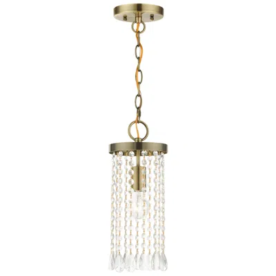 Livex Lighting Elizabeth 1 Light Antique Brass Mini Pendant