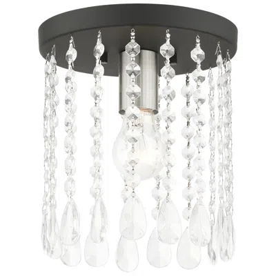 Livex Lighting Elizabeth 1 Light Black Petite Flush Mount