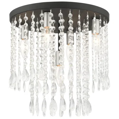 Livex Lighting Elizabeth 5 Light Black Flush Mount