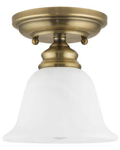 Livex Lighting Essex 1-light Antique Brass Ceiling Mount In Brown