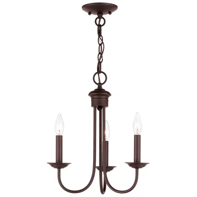 Livex Lighting Estate 3 Light Bronze Mini Chandelier