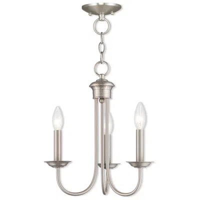 Livex Lighting Estate 3 Light Brushed Nickel Mini Chandelier