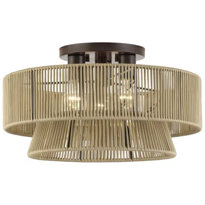 Livex Lighting Florell 3 Light English Bronze Large Semi-flush