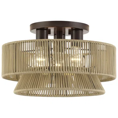Livex Lighting Florell 3 Light English Bronze Large Semi-flush