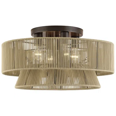 Livex Lighting Florell 4 Light English Bronze Extra Large Semi-flush In Gold