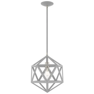 Livex Lighting Geometric 1 Light Nordic Gray Mini Pendant