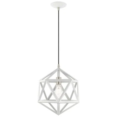 Livex Lighting Geometric 1 Light White Mini Pendant