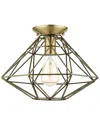 Livex Lighting Geometric Brass-flush Mount In Brass