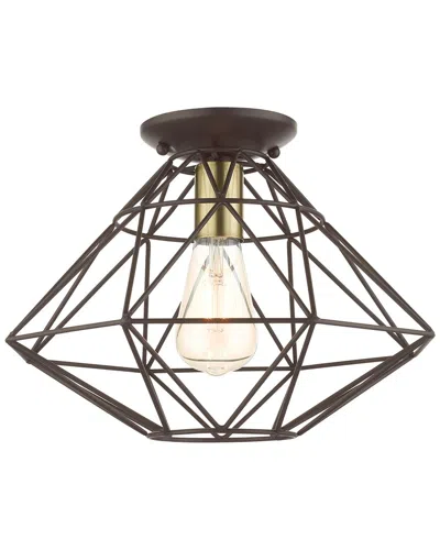 Livex Lighting Geometric Bronze-flush Mount
