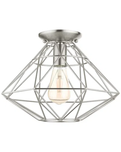 Livex Lighting Geometric Nickel-flush Mount