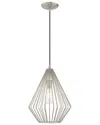 Livex Lighting Geometric Shade 1 Lt Brushed Nickel Mini Pendant