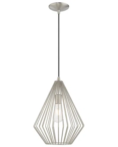 Livex Lighting Geometric Shade 1 Lt Brushed Nickel Mini Pendant