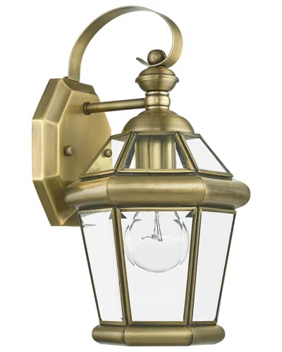 Livex Lighting Georgetown 1-light Ab Outdoor Wall Lantern In Gold