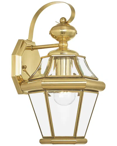 Livex Lighting Georgetown 1-light Pb Outdoor Wall Lantern In Gold